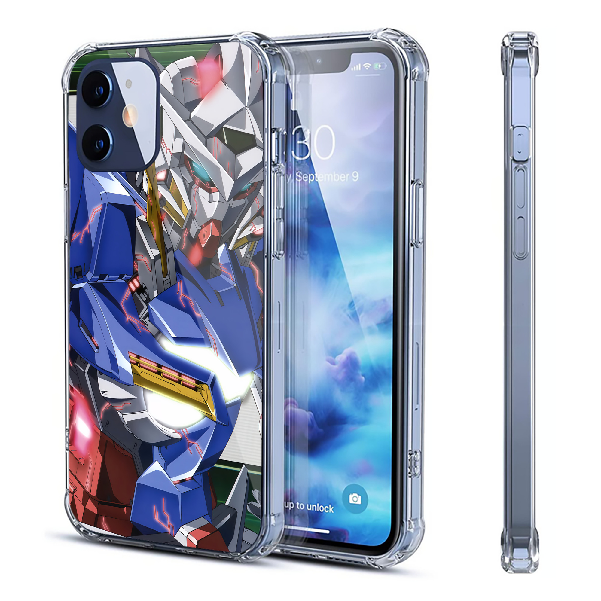 （画像用） 機動戦士ガンダム Mobile Suit Gundam 【iPhone 12シリーズ対応】透明スマホケース（クリアソフトケース）
